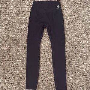 Gymshark Black Leggings with High Waistband and Full Length Design
